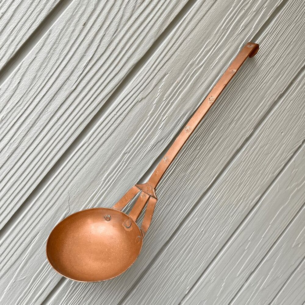 VTG Copper Ladle Hand Hammered Mediterranean French Country Kitchen Decor